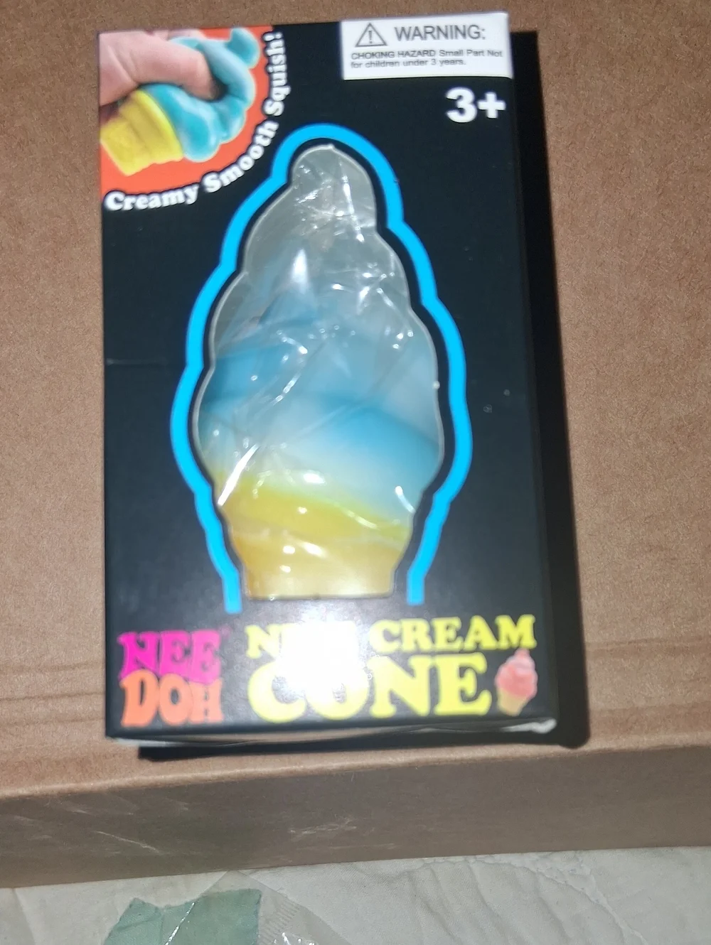 Nee Doh Ice Cream Cone Squishy Toy - Blue & Yellow